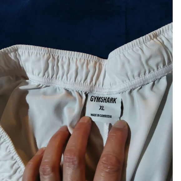 $Gymshark white lightweight shorts athletic gym workout pull on. Sz XL - Picture 3 of 6
